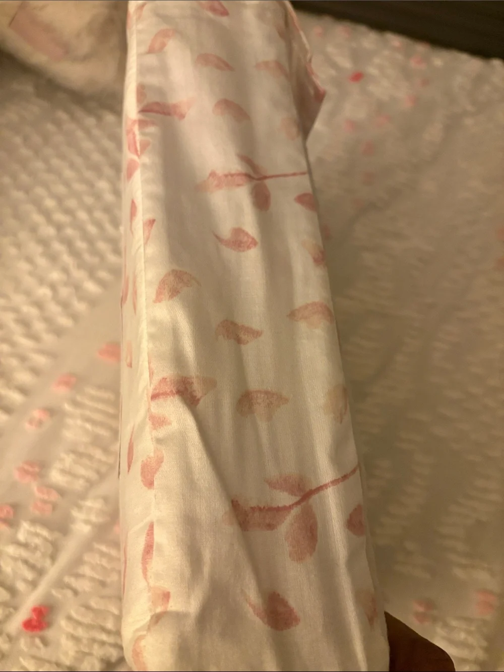 Calvin Klein Petal-Print Queen Sheet Set in Light Pink on White